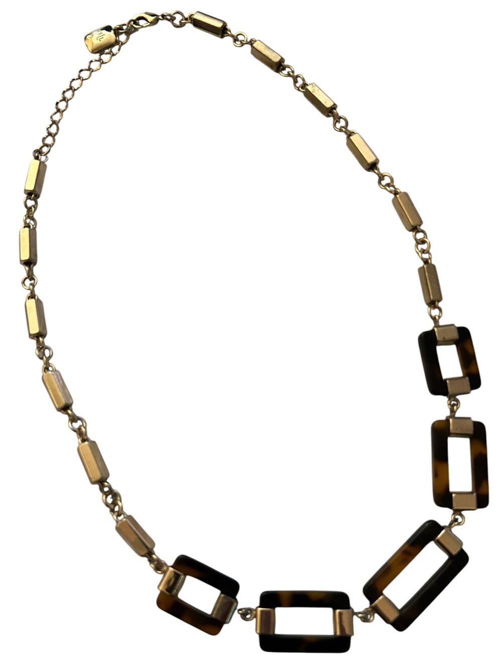 Ralph Lauren Tortoise Gold tone Link Necklace 18” CBK